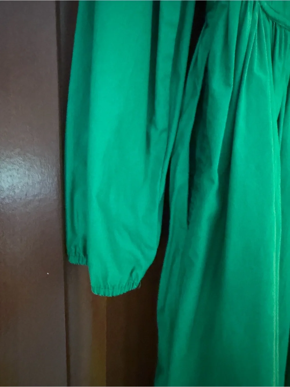 J. Crew Emerald Green V-Neck Tie-Waist Long Sleeve Midi Dress Size 4
